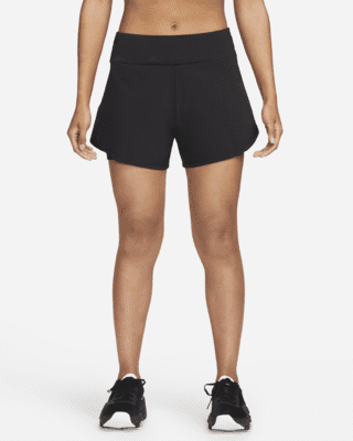 Nike Dri FIT Bliss Women s Mid Rise 3 2 in 1 Shorts Black Nylon Elastane 50 Recycled Polyester